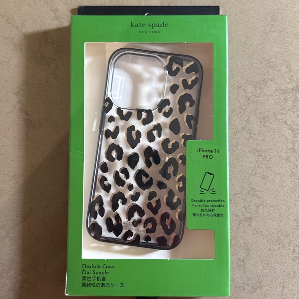 Clear cheetah print iPhone 14 Pro case